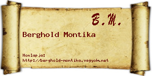 Berghold Montika névjegykártya